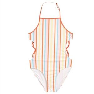 Treasure & Bond Girls Side Cut Out Pinstripe Halter One Piece - NWT